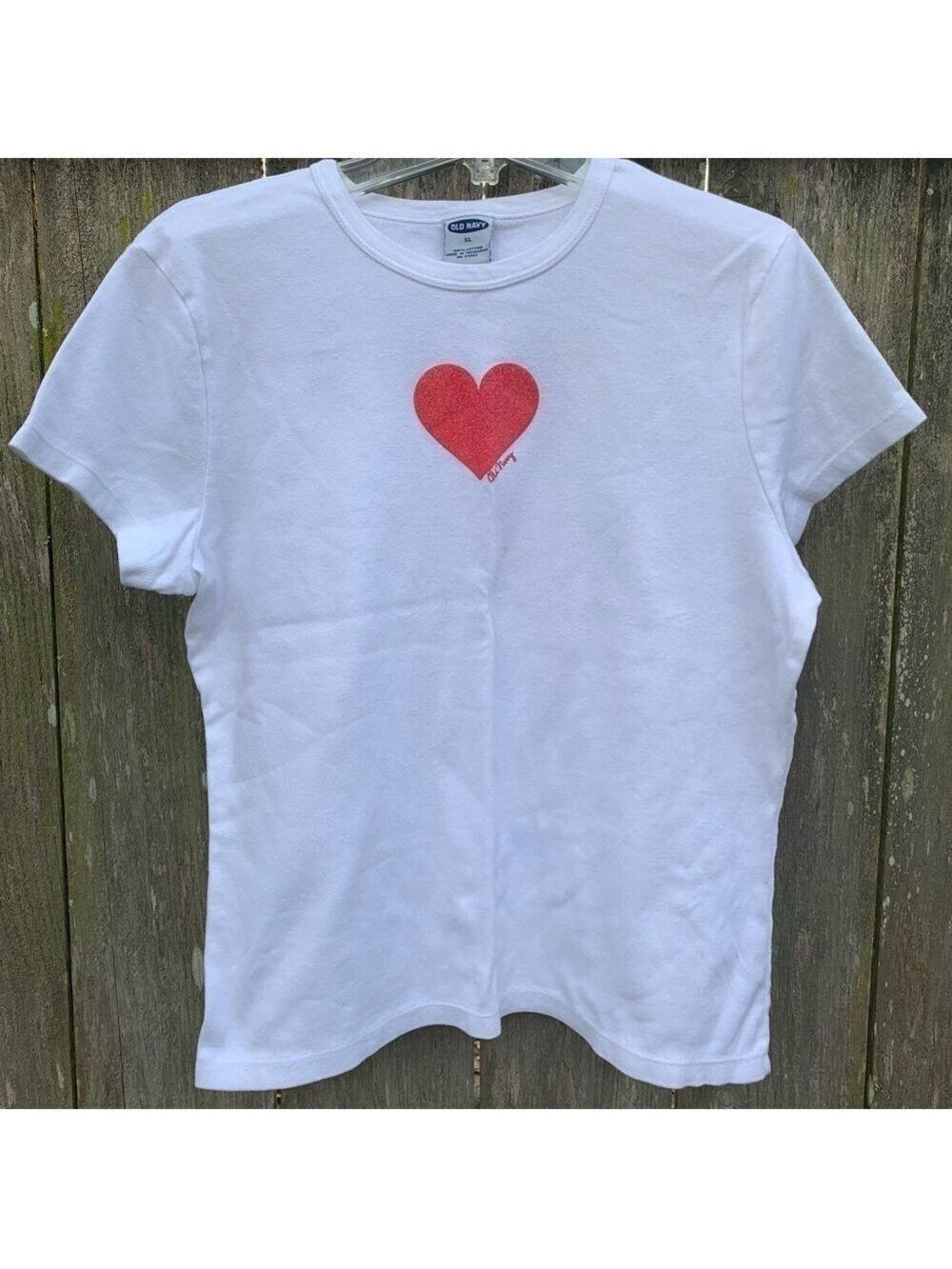 OLD NAVY heart graphic round neck short sleeve tee socks spring summer spring